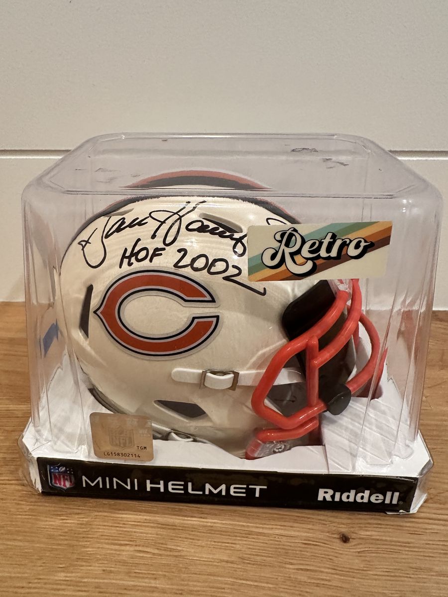 Dan Hampton Signed Chicago Bears Riddell Mini Helmet HOF 2002 Beckett Witnessed