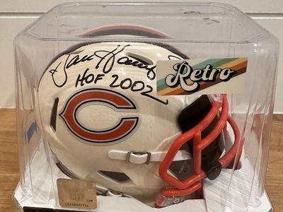Dan Hampton Signed Chicago Bears Riddell Mini Helmet HOF 2002 Beckett Witnessed
