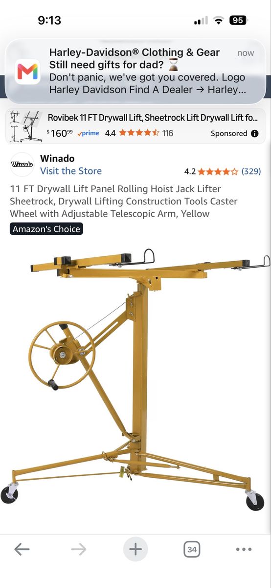 11’ Drywall ceiling Jack