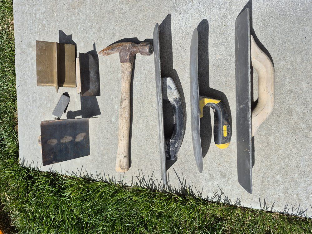 Assorted concrete hand tools