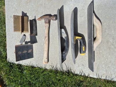 Assorted concrete hand tools