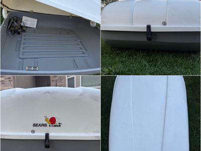 Sears X-Cargo Car Top Carrier Rooftop Cargo Box Storage Luggage White/Gray