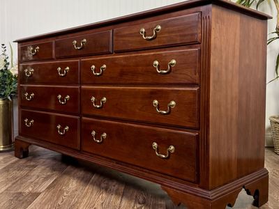 Ethan Allen Cherry Chippendale Lowboy Dresser