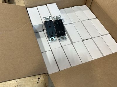 Black tamper resistant Decora duplex receptacle 75