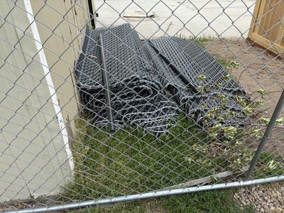 Black chain link privacy fence