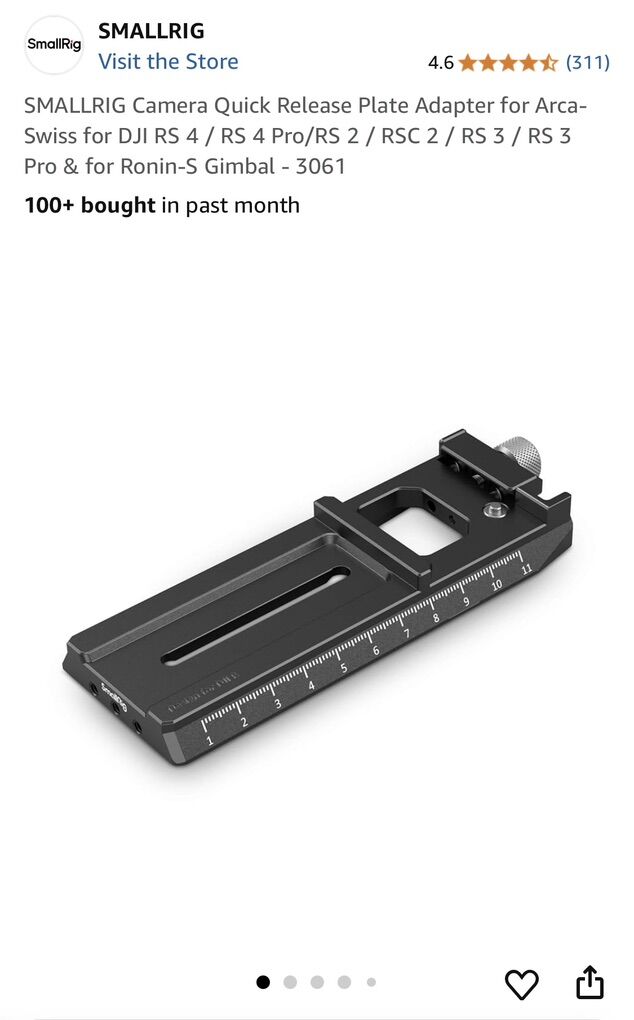 SmallRig Camera Quick Release Plate Adapter DJI R