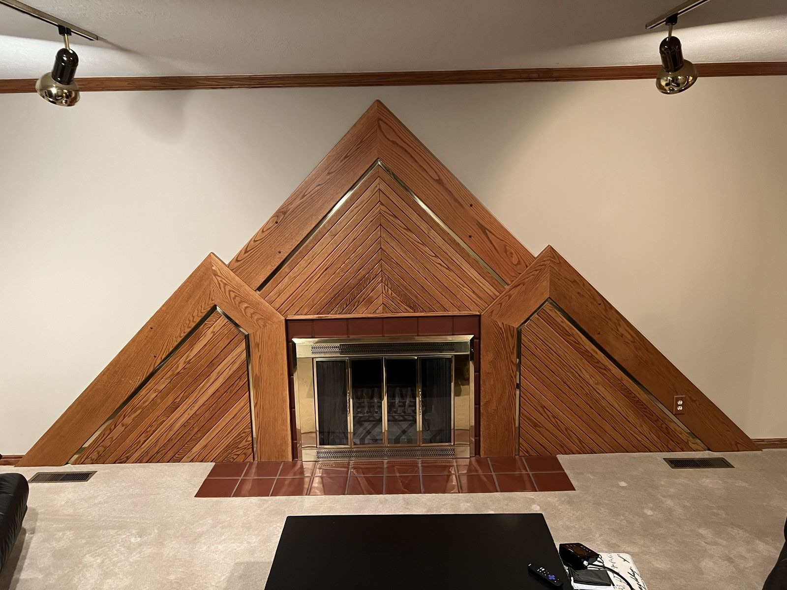 Contemporary Oak Fireplace Wall 