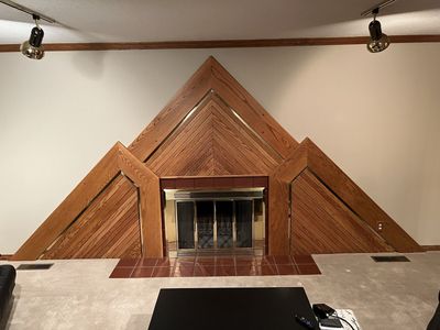 Contemporary Oak Fireplace Wall