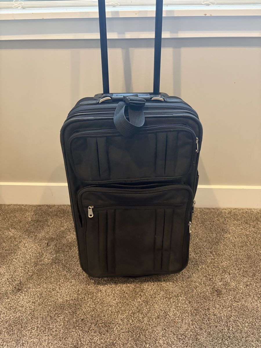Black Wheeled Carry-On Luggage - Compact Travel Suitcase