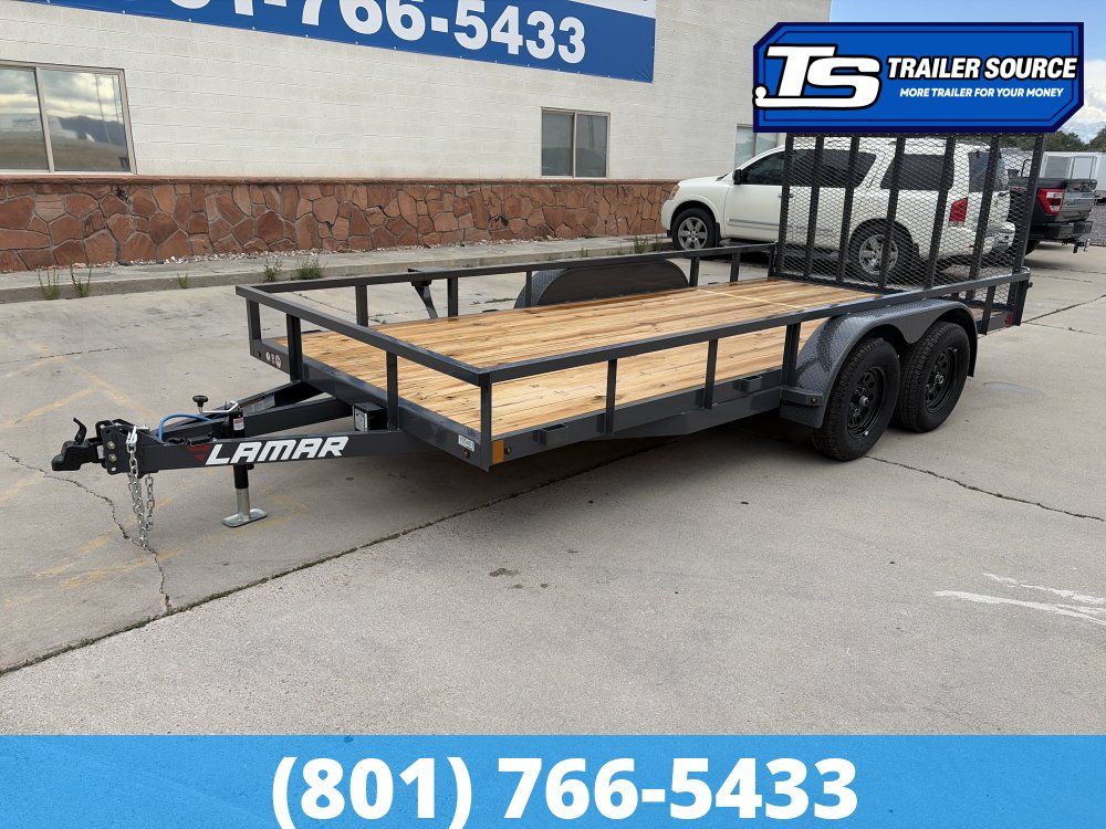 7x16 Lamar UC Tandem Axle Utility Trailer - 7K GVWR - Dual Brake Axles