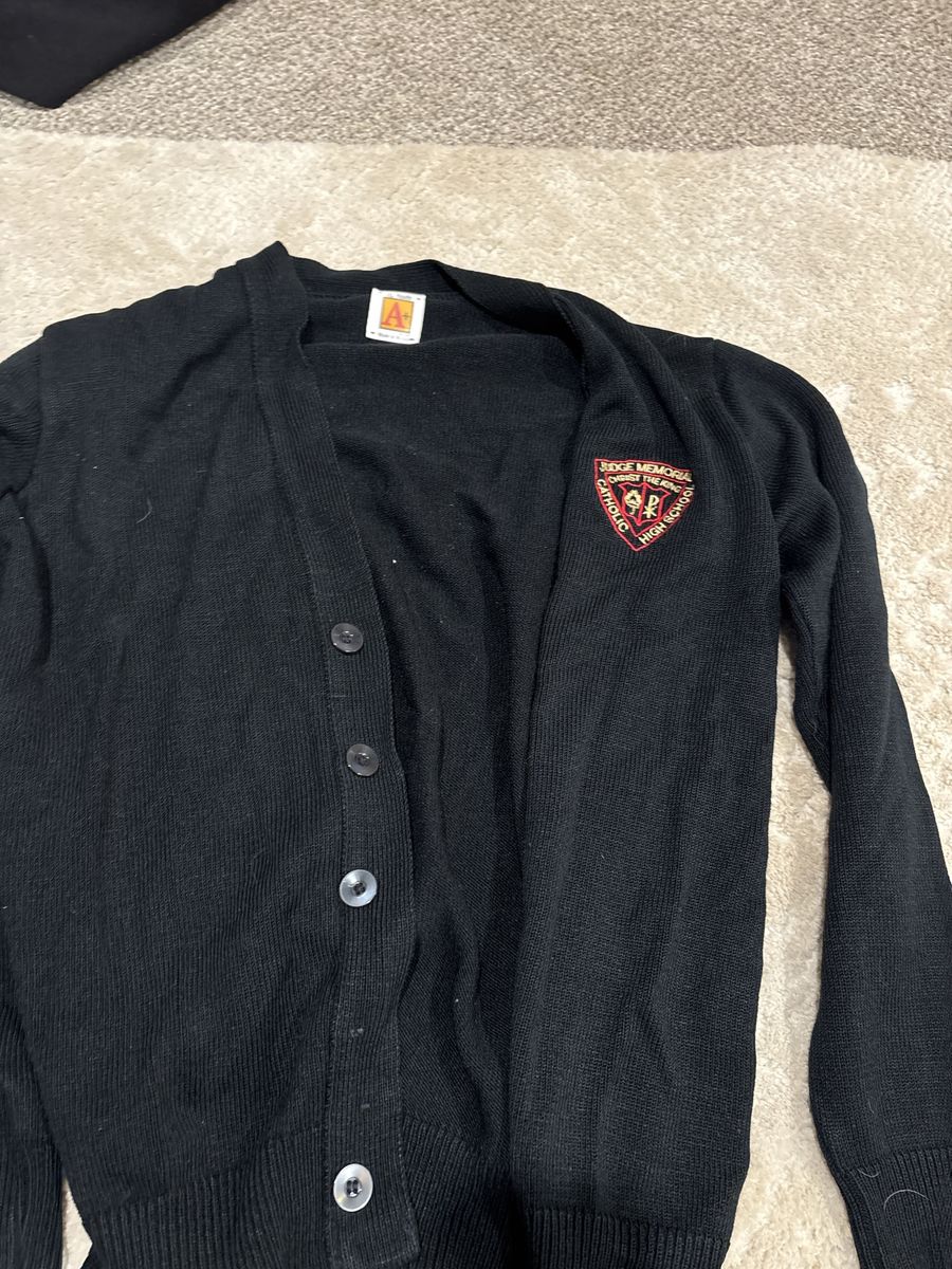 A+ School Apparel Judge Memorial Catholic High School Cardigan - Size Medium