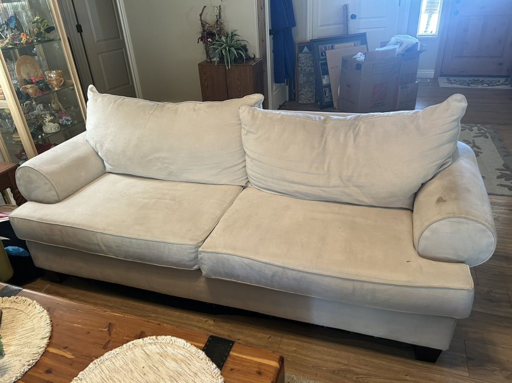 Cream Microfiber Sofa