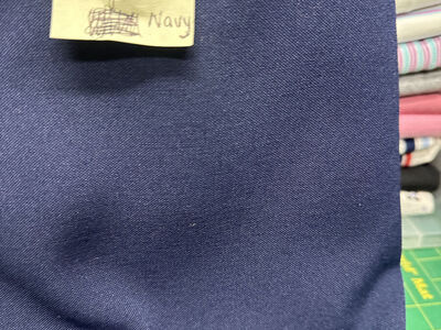 Navy, Polyester Gabardine Twill and Poly lining