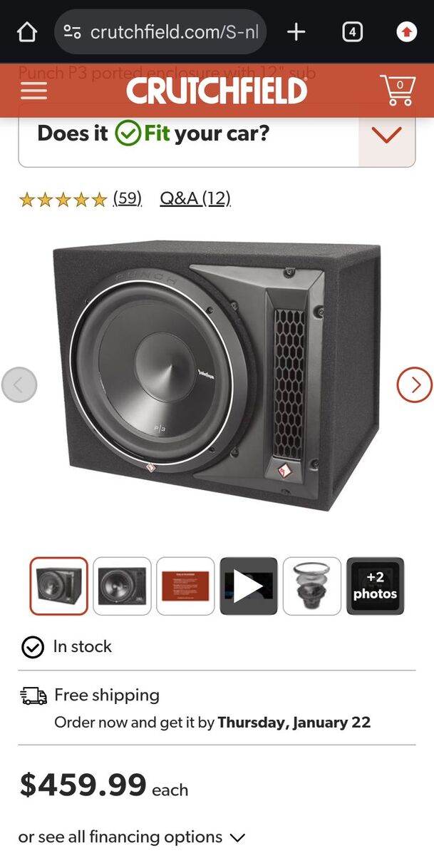 Rockford Fosgate P3-1X12 w/ Enclosure