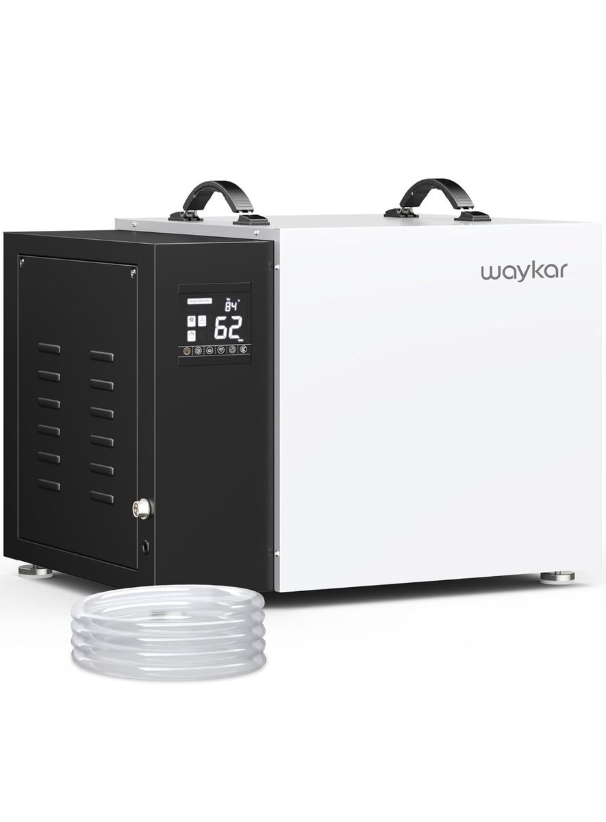 Waykar 158 Pint Commercial Dehumidifier with Pump and Drain Hose for Crawl Spaces, Basements