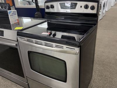Amana Electric Range 30" Stainless Steel Freestanding Oven with Glass Cooktop