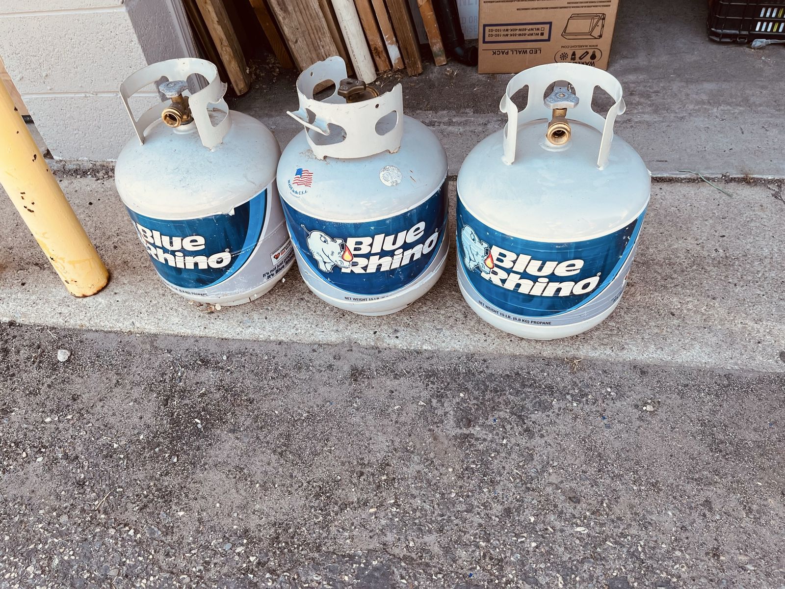 Empty propane tank