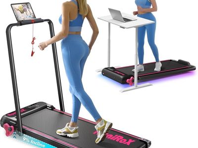 RuniRoX 4-in-1 Under Desk Treadmill Walking Pad with Handle Bar & Incline