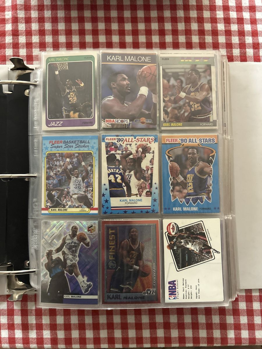 513 Different Karl Malone Utah Jazz Trading Card Lot Fleer NBA Hoops Upper Deck Topps NBA Basketball Card Collection 