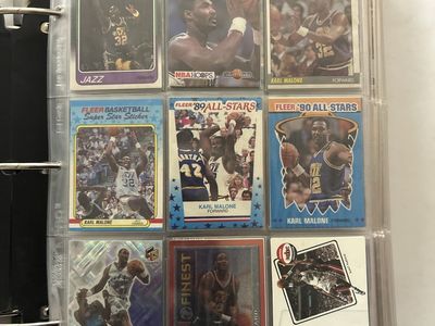 513 Different Karl Malone Utah Jazz Trading Card Lot Fleer NBA Hoops Upper Deck Topps NBA Basketball Card Collection