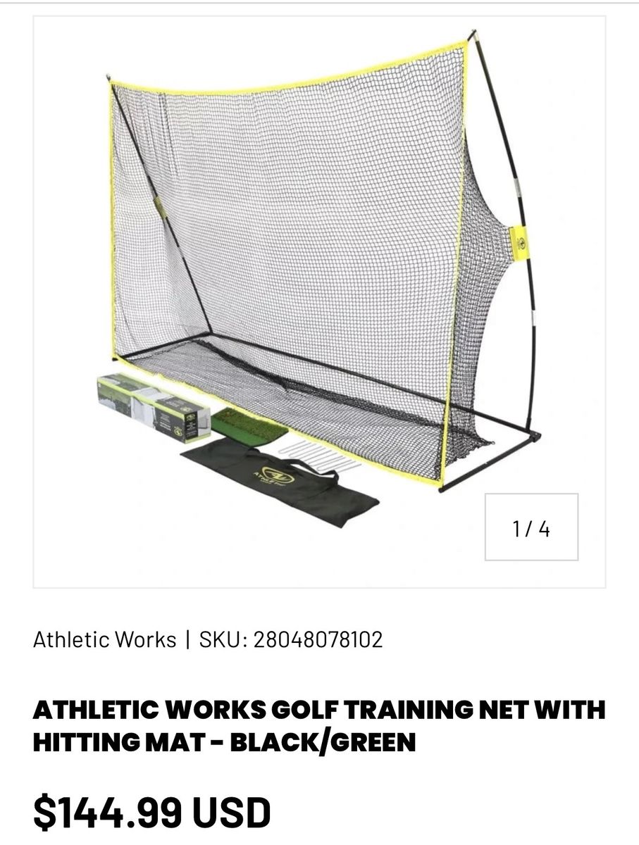 Golf practice hitting net with balls