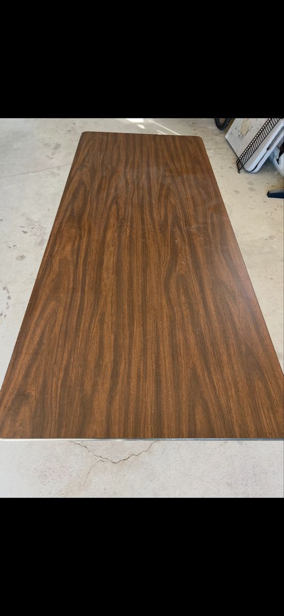 Folding Utility Table, Wood Grain Top, Heavy-Duty, 6-Foot