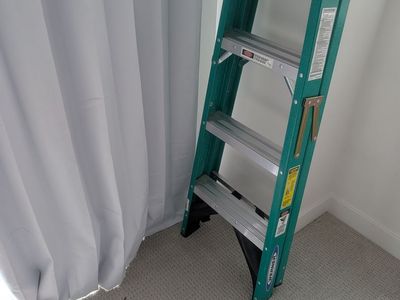 Free king mattress, free Decor, free lamps, free ladder, table top fireplace