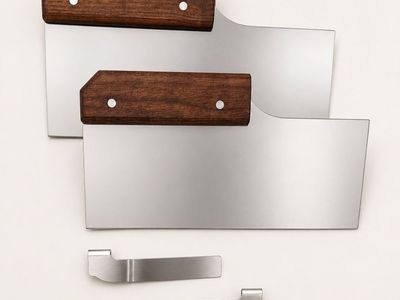Two Slade Flat-Top Spatulas with Stainless Steel Blades and Wood Handles