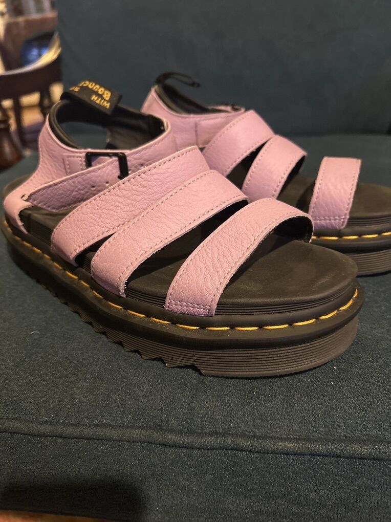 Purple Doc Marten Sandels