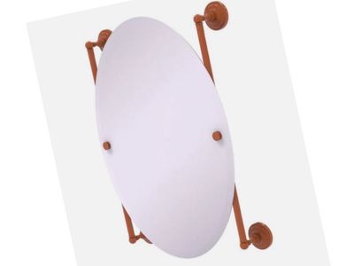 Allied Brass QN-27-91-ASP Que Oval Frameless Rail Mounted Mirror, Autumn Sparkle