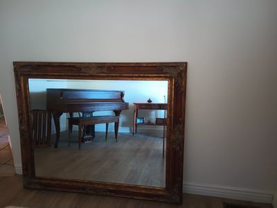 Large Ornate Gold Framed Wall Mirror - Vintage Style Decorative Accent