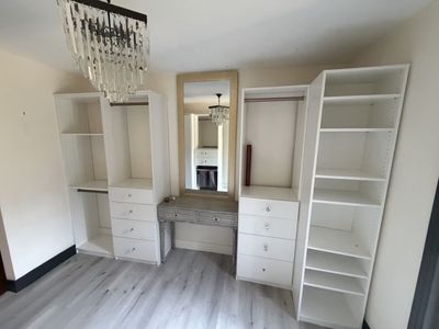 FREE/ Modular White Closet System Wardrobe Shelves Drawers and Hanging Rods. Need to pick up and take away.