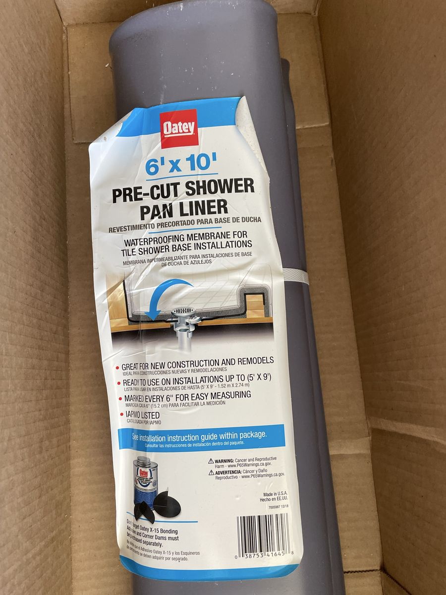 Oatey 6'x10' Pre-Cut Shower Pan Liner - Waterproofing Membrane for Tile Shower Base Installations