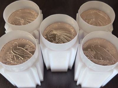 100- 1911 Indian Head Gold Plated Copper Bullion Coin Set - 5 x One Ounce .999 Rounds lot of 100