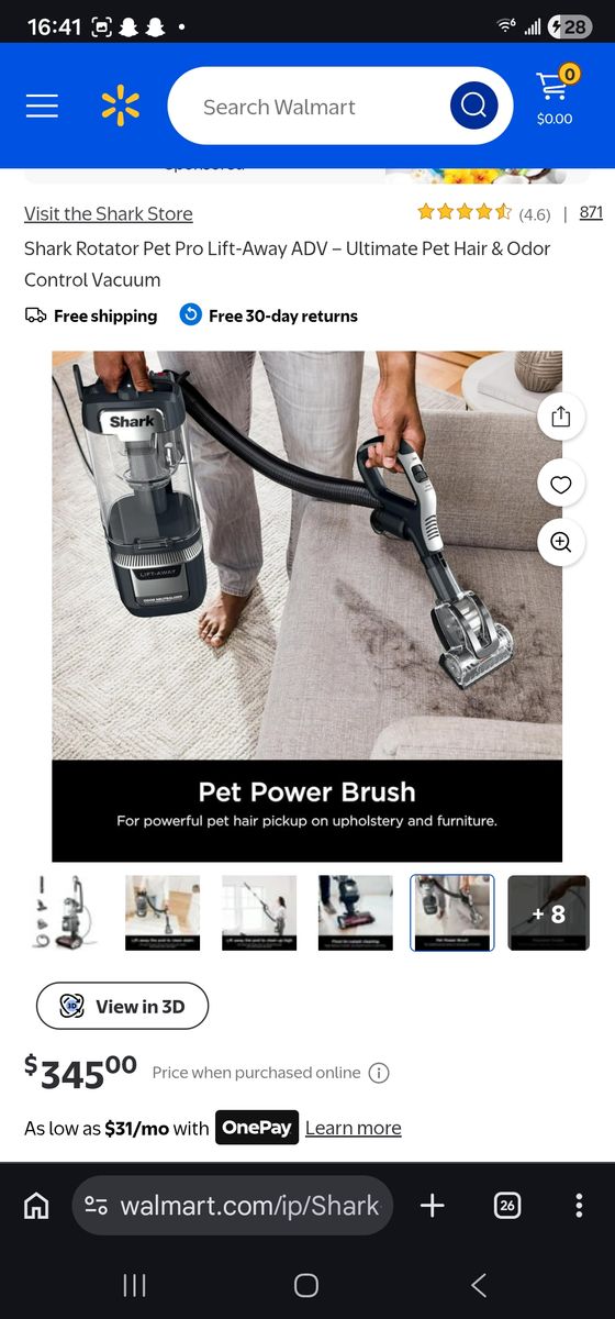 Shark pet pro lift away vac