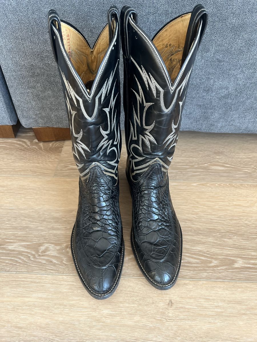 Tony Lama Black Label 8.5 D Sea Turtle Boots