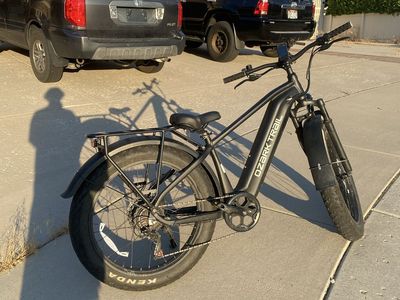 Ozark Trail Fat Tire E-Bike Electric Bicycle with Rack, Charger, & Kryptonite Chain Lock