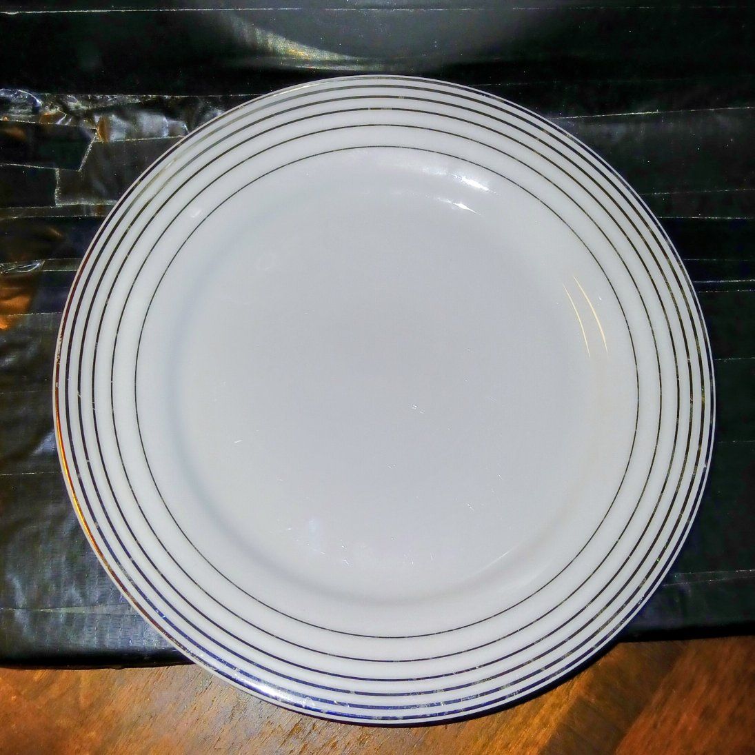 A Macy's own brand - Charter Club Grand Buffet Infinity Platinum Dinner / Salad Plate - White, Single Plate