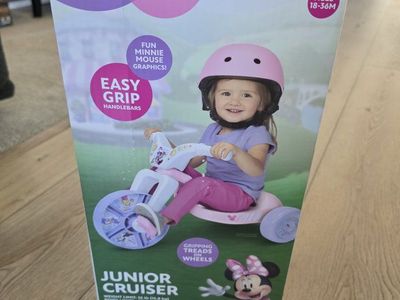 Minnie Mouse Junior Cruiser Ride-On Toy by Jakks Pacific - Ages 18-36M, Easy Grip Handlebars, 35lbs Weight Limit