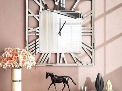 32" Large Wall Clocks Silver