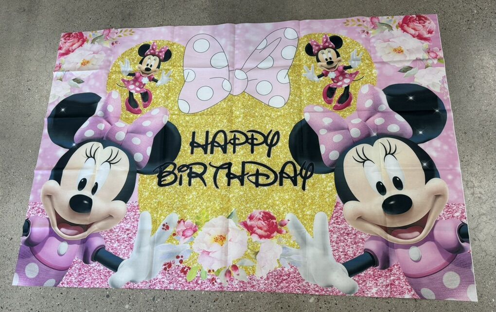 Minnie Mouse Birthday Back Drop & Table Cloth