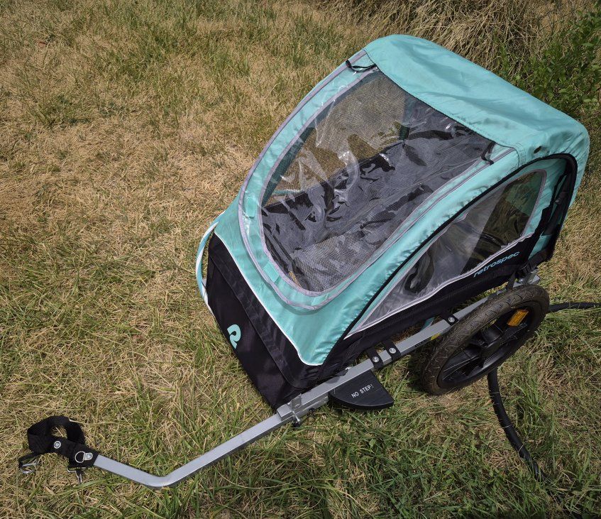 Ready-to-Ride! Retrospec Rover Kid's Bicycle Trailer Single Foldable Bike Cargo Baby Toddler Blue Teal