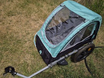 Ready-to-Ride! Retrospec Rover Kid's Bicycle Trailer Single Foldable Bike Cargo Baby Toddler Blue Teal