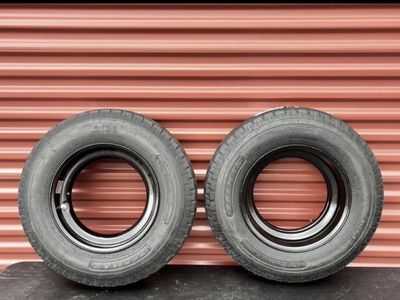New Set of 2 Zeemax ST 8-14.5 Mobile Home Style Trailer Tires Mounted on New Wheels Super Duty 14 Ply G Load