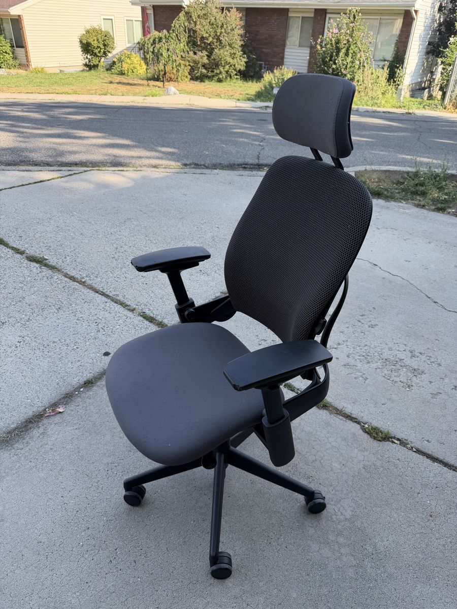 Steelcase Leap V2 Ergonomic Office Chair with Headrest - Black