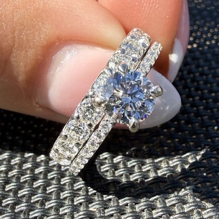 Natural Diamond Engagement Ring & Wedding Band