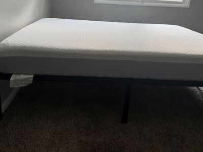 Foam Mattress with Metal Platform Bed Frame