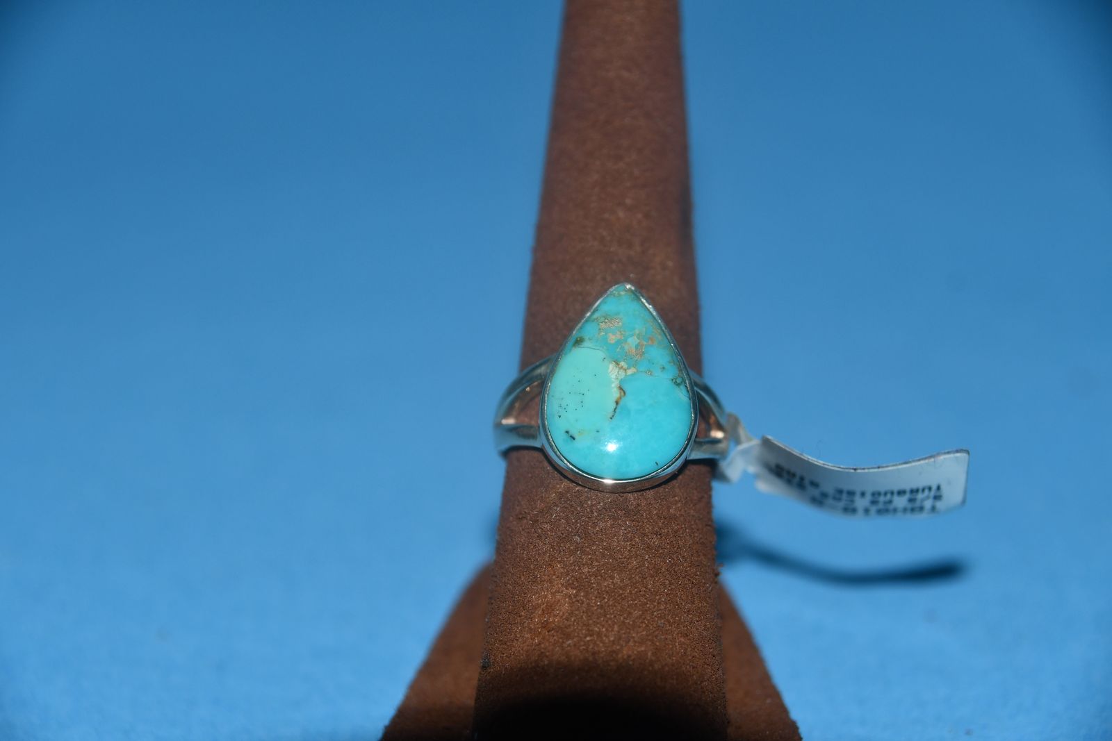 BEAUTIFUL TURQUOISE RING ~ SIZE 8 ~ S/S PS CAB STBL ~ NEVER WORN