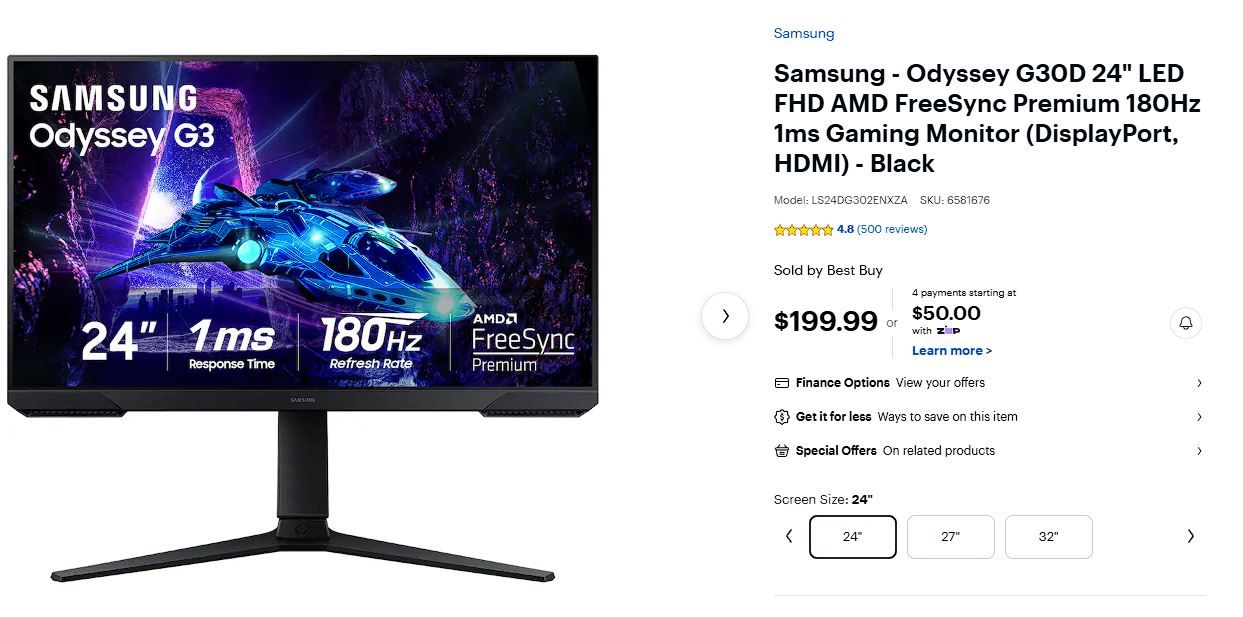 Gaming Monitor 180hz (180 FPS) Samsung