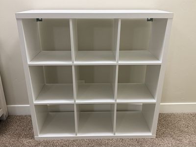 IKEA nine cube shelving system
